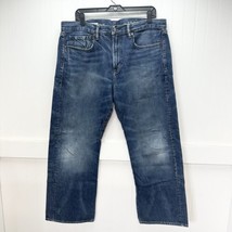 Gap 1969 Jeans Mens 35x30 Blue Loose Baggy Denim Medium Wash 100% Cotton *Short - $22.99