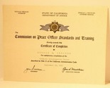 Vintage Peace Officers Standards &amp; Training Certificate 1972   - $9.89
