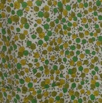 Vintage Cotton Fabric 1950s 60s Yellow Green Flower, 2.5 Yard, 36&quot; wide - £16.76 GBP