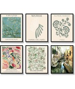 Retro Wall Art Prints Set Of 6 Vintage Posters Famous Abstract Illustration - £32.01 GBP