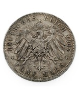 1904A German States Prussia 5 Mark Silver Coin in XF, KM 523 - €93,98 EUR