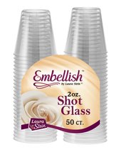 Embellish Crystal Clear Hard Plastic 2oz Clear Shot Glass Pack Of 50 - £7.48 GBP