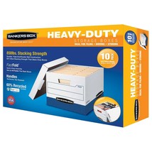 BANKERS BOXES WITH LIDS BANKERBOXES FELLOWES HEAVY DUTY STORAGE BULK SMA... - $48.99