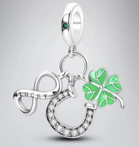 INFINITY HORSE SHOE / 4 CLOVER LUCKY CHARM - £27.92 GBP