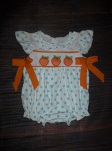 NEW Boutique Baby Girls Peaches Bubble Romper Jumpsuit 12-18 Months - £11.93 GBP