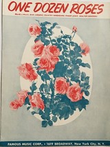 One Dozen Roses by Dick Jurgens, Country Washburn Roger Lewis Sheet Music 1942 - £14.92 GBP