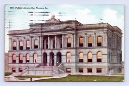 Publici Biblioteca Costruzione Des Moines Ia 1914 DB Cartolina P12 - £3.16 GBP