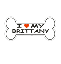 7&quot; love my brittany dog bone bumper sticker decal usa made - $27.99