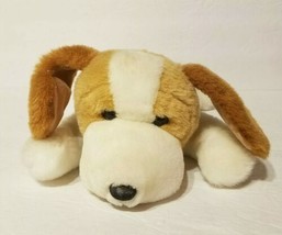 Vintage Wishpets Plush White &amp; Brown Dog Stuffed Animal 1997 Misha EUC! - $19.99