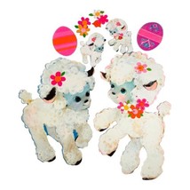 Vtg 1950&#39;s 11&quot; Jumbo 8 pc DIE CUT Spring Easter Lamb Family Cardboard - £58.86 GBP