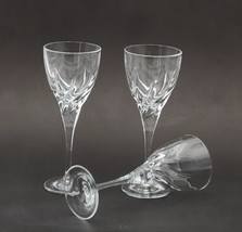 Vintage Set 3 Royal Crystal Rock Trix Clear Wine glasses 8 1/4&quot; - £24.65 GBP