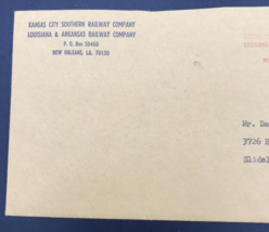 1971 Kansas City Southern KCS Cover Envelope Louisiana &amp; Arkansas Railway - $18.52