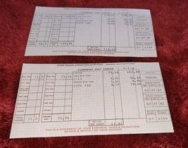 Pair of VTG 1982 Eddie Bauer Check Income Stub Statement Collectible Nev... - €12,77 EUR