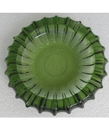 Vintage Blenko Emerald Green Large Round Ashtray Pressed Glass Design - £36.37 GBP