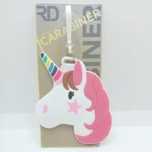 Unicorn Carabiner PVC Silicone Keychain Luggage Tag Travel Bag Tag ID Go... - $10.37