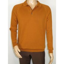 Men's Sweater Knit By BRANGO Turkey Polo Neck Cotton Blend 21220 Mustard image 10