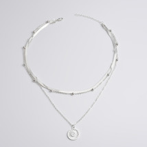 Personality Simple Multi-Layer Lotus Pendant Necklace Women&#39;s Blade Chain Neckla - £7.83 GBP
