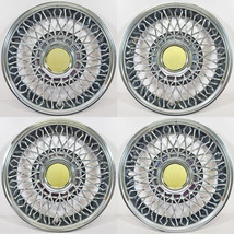 1982-1987 Pontiac Style # 5074 14&quot; Wire Wheel Covers With Gold Emblems 1... - £156.64 GBP