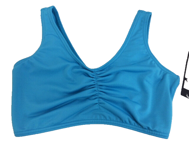Body Wrappers 0207 Pinch Front Bra Top, Sea Breeze Blue, Adult Large, Nwt - $7.59