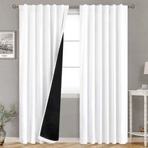 Bgment Pure White 100% Blackout Curtains, 84 Inches Long, With Thermal Insulated - £35.76 GBP