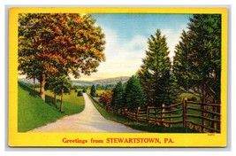 Generic Scenic Greetings Road Stewartstown Pennsylvania UNP Linen Postcard U21 - £3.84 GBP
