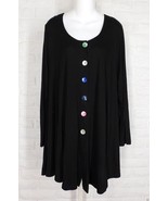 COMPLETO Jersey Knit Tunic A Line Cut Pockets Black NWT Medium - $69.29