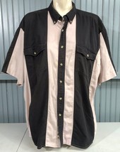Wrangler Black and Beige Western Stripe XXL Cotton Mens Button Shirt - £12.09 GBP