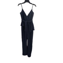 Yumi Kim Navy Eyelet Peplum Waist Jumpsuit Sleeveless Small New - £60.04 GBP