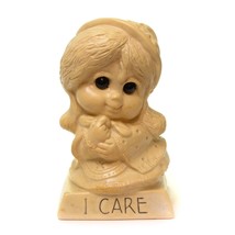 Vintage W &amp; R Berries I Care Girl Resin Figurine 1974 USA - $9.87