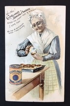 Victorian 1890 Advertising Trade Card Clevelands Baking Powder COOKING A HUSBAND - £9.59 GBP