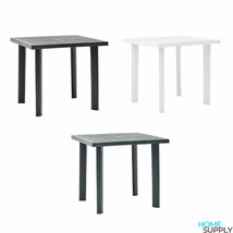 Outdoor Garden Square Plastic Dining Snack Table With Umbrella Hole Pati... - £67.14 GBP+