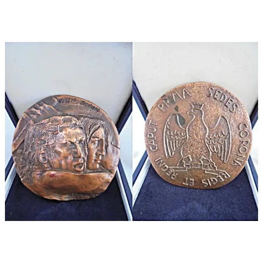 BRONZE MEDAL Vespri Siciliani ITALY Engraved ... - £47.51 GBP