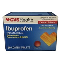 CVS Health Ibuprofen Pain Reliever 200mg - 50 Coated Tablets Exp 12/24 - £7.07 GBP