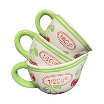 Pier 1 Imports Cherry Cherries 3-Ceramic Measuring Cups Kitchen Accessories Set - £13.45 GBP