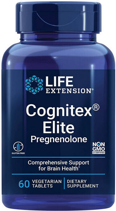 COGNITEX ELITE PREGNENOLONE BRAIN HEALTH SUPPORT 60 Vege Tablets  LIFE EXTENSION - $40.89