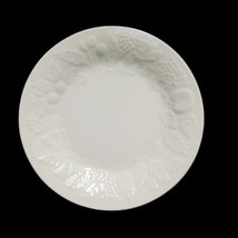 Gibson FRUIT Salad Plate White Embossed Border Apple Grape Cherry Pear - £8.70 GBP