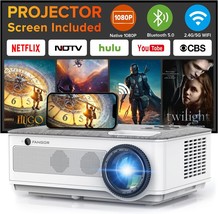 Native 1080P Projector 5G Wifi And Bluetooth, Fangor 350 Ansi Outdoor Pr... - $298.99
