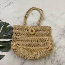 Mad Imports Madagascar Vintage Straw Woven Tote Bag Purse Boho Beach Tan - $25.73