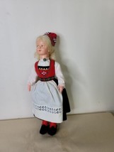 Vintage Doll Norway Ronnaug Petterssen 10 Inch Handmade 1950&#39;s Girl Traditional - £30.75 GBP