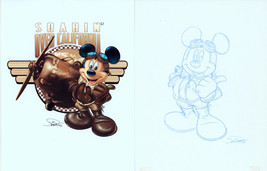 Jon Pinto Original SIGNED Art Walt Disney Mickey Mouse Disney Air &amp; T Sh... - $148.49