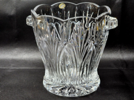 Vintage Czech BOHEMIA CRYSTAL Diamond Cut Ice Bucket With Tongs - OVER 2... - $43.94