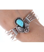 7&quot; Ed Kee Navajo Sterling and waterweb turquoise bracelet - £183.51 GBP