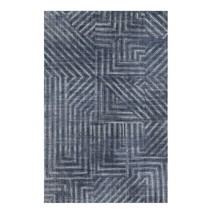 West Elm Geoscape Rug 5x8 Midnight Blue Excellent Condition, Non Smoking Home - £228.52 GBP