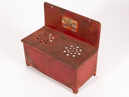 Vintage Midcentury Toy Stove - Pretty Maid Red Metal Play Kitchen Oven - £26.10 GBP