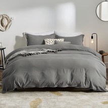 Bedsure Dark Grey Duvet Cover King Size - Soft Prewashed Set, 3 Pieces, 1 Duvet - $41.99