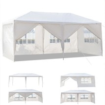 10&#39;x20&#39; White Outdoor Gazebo Canopy Wedding Party Tent 6 Removable Window Walls - £93.71 GBP