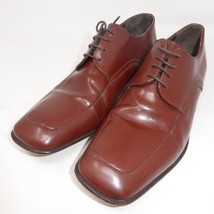 Via Spiga Shoe Oxford Dress Lace Up Leather Brown Men&#39;s Sz 9.5 MADE IN ITALY - £31.60 GBP