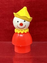 Fisher Price Circus Clown Little People Plastic Red &amp; Yellow Vintage - £4.83 GBP