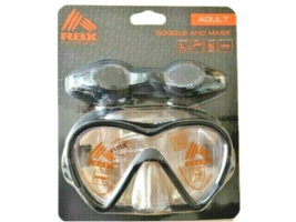 RBX Adult Swimming Mask and Goggle Set ADJ Strap Comfort Fit Latex Free ... - £12.51 GBP