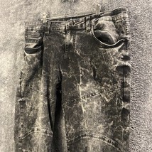 Marc Ecko Jeans Mens 36W 32L 36x32 Black Denim Fade Cut &amp; Sew Streetwear... - £11.07 GBP